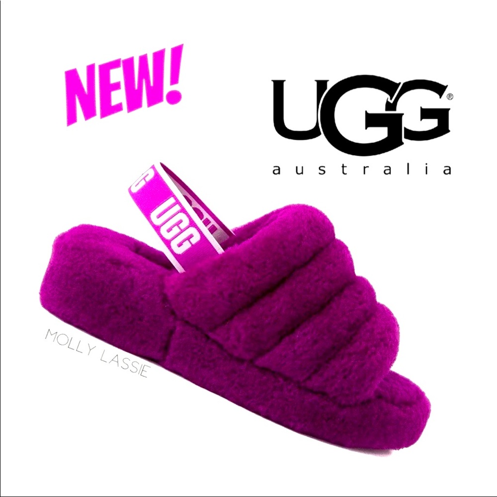 BERRYLICIOUS ✨ PURPLE UGG FLUFF YEAH SLIDE SANDALS